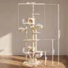 A diagram of a cat tree with dimensions indicated by measurement lines and text. Produktbild-Vorschau
