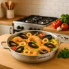 Korkmaz Proline - Padella per paella in acciaio inox da 40 Anteprima dell’immagine prodotto 4