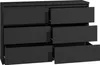 A black dresser with six drawers, some of which are open. Produktbild-Vorschau