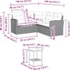 vidaXL Gartensofa in L-Form mit Tisch und Kissen Schwarz Produktbild-Vorschau 7