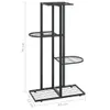 vidaXL Stojak na kwiaty 4-poziomowy 43x22x76 cm czarny Podgląd zdjęcia produktu 7
