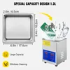 An ultrasonic cleaner with dimensions and features highlighted. Voir les images du produit
