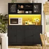 Armoire haute de style buffet avec éclairage RGB LED Voir les images du produit 4