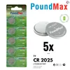 5X CR2025 PoundMax Lithium Knopfzellen Coin 3V Batterien Produktbild-Vorschau 1