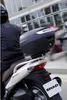 A person riding a scooter with a SHAD top case attached to the back. Anteprima dell’immagine prodotto