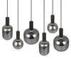 Suspension DIVA noir-fumé-chromé 6xE27x10W verre dim. : Voir les images du produit 3