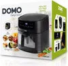 The image shows the packaging of a DOMO air fryer, with the product prominently displayed alongside marketing text and feature callouts. Podgląd zdjęcia produktu