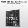 A close-up marketing image of a processor chip with text highlighting its features. Produktbild-Vorschau