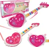 Interaktive Kindergitarre Herz Lichteffekte Musikinstrument Produktbild-Vorschau 1