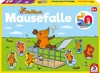 The image shows the packaging of a board game called 'Die Maus, Mausefalle'. The packaging features cartoon illustrations of mice and a mouse trap. Produktbild-Vorschau