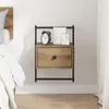 vidaXL Nočný stolík Artisan dub 35 x 30 x 51 cm Materiál na Náhľad obrázku produktu 4