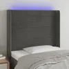 LED Kopfteil Dunkelgrau 93x16x118/128 cm Samt Produktbild-Vorschau 2
