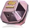 A close-up, angled view of a pink, diamond-shaped perfume bottle with gold lettering. Podgląd zdjęcia produktu