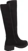 A side view of a black suede boot. Voir les images du produit