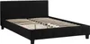 A black upholstered bed frame with a slatted base, shown from a side angle against a white background. Produktbild-Vorschau