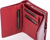 An open red leather wallet with credit cards inside. Produktbild-Vorschau