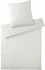 A white duvet cover and pillowcase set laid out flat on a white background. Produktbild-Vorschau