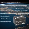 A battery is shown against a backdrop of Earth from space, with text listing its features. Voir les images du produit