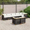 vidaXL 8-tlg. Garten-Sofagarnitur mit Kissen Schwarz Poly Produktbild-Vorschau 2