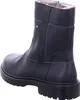 A single black leather boot with white stitching and a thick sole, shown from the back-left. Voir les images du produit