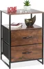 Comodino Relaxdays Industrial, 2 ripiani, 2 cassetti, Anteprima dell’immagine prodotto 1