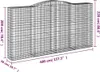 Gabionen mit Hochbogen 7 Stk. 400x50x200/220cm Verzinktes Produktbild-Vorschau 6
