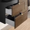 Doppelwaschtisch 120 cm breit in Eiche und schwarz, hängend Produktbild-Vorschau 2