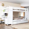 Merax Etagenbett 140x200 cm mit Schreibtisch und Schrank, Produktbild-Vorschau 2