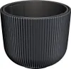 A black planter pot with a ribbed texture. Produktbild-Vorschau