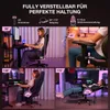 Collage of images showing a gaming chair in different positions and angles, with text overlays highlighting features. Produktbild-Vorschau
