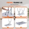 Collage showing the steps to fold a portable table. Anteprima dell’immagine prodotto
