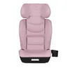 A pink car seat with a black base and a cup holder on the side, shown from the front. Náhled obrázku produktu