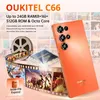Marketing image for OUKITEL C66 smartphone, showing the phone and promotional graphics. Produktbild-Vorschau