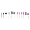 A collection of rotary tool bits arranged in a line against a white background. Podgląd zdjęcia produktu