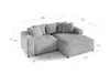 Ecksofa Designersofa Sofa MEGAN XS in Stoff Poso Hellgrau Produktbild-Vorschau 2