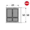 A technical drawing of a waste bin system with dimensions indicated. Produktbild-Vorschau