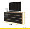 Kommodenset Wotan Eiche / Schwarz Hochglanz mit 12 Produktbild-Vorschau 2