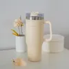 Thermobecher mit Strohhalm Edelstahl 1,18 Liter Beige Produktbild-Vorschau 2