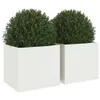 vidaXL Pflanzkübel 2 Stk. Weiß 32x30x29 cm Stahl Produktbild-Vorschau 4