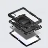 An exploded view of a black phone case, showing its multiple layers and components. Anteprima dell’immagine prodotto