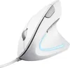 A white vertical mouse with blue LED lighting is shown against a white background. Anteprima dell’immagine prodotto