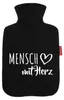 Huuraa Wärmflasche Mensch mit Herz 1,8 Liter Black Classic Produktbild-Vorschau 1