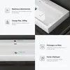 doporro Vasque à Poser 60cm Lavabo Suspendu Blanc Voir les images du produit 6
