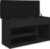 vidaXL Ławka pod buty czarna 82x32x45,5 cm Materiał Podgląd zdjęcia produktu 3