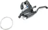 A black bicycle gear shifter with a silver cable is shown against a white background. Náhľad obrázku produktu