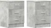 vidaXL Nachttische 2 Stk. Betongrau 38x35x56 cm Produktbild-Vorschau 1