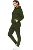 Damen Jogginganzug einfarbig 100% Baumwolle 586 Oliv L Produktbild-Vorschau 3