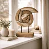 Teak Deko Teakholz Figur Holz Schnecke auf Ständer Garten Produktbild-Vorschau 5