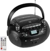 A black Retekess TR630 boombox with a remote control. Produktbild-Vorschau