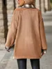 ASKSA Damen Fleecejacke Karierte Wolljacke Oversized Produktbild-Vorschau 2